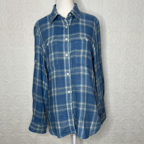 Lauren Ralph Lauren Tops - Lauren by Ralph Lauren | Blue & White Plaid Shirt